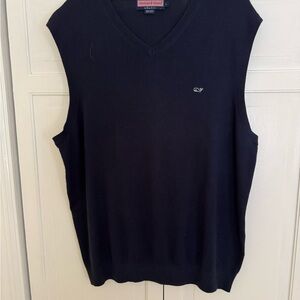Vineyard Vines Men's Navy Merino Wool V-Neck Sweater Vest
